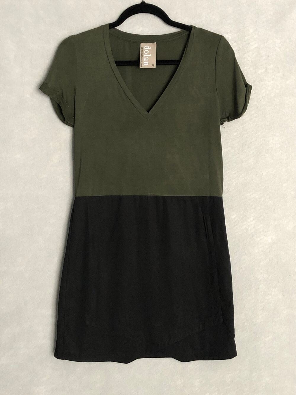Dolan Left Coast Collection Dress V-neck Color Block Women's XS